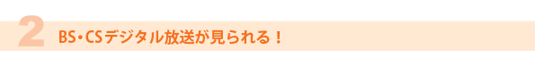 BS・CSデジタル放送が見られる